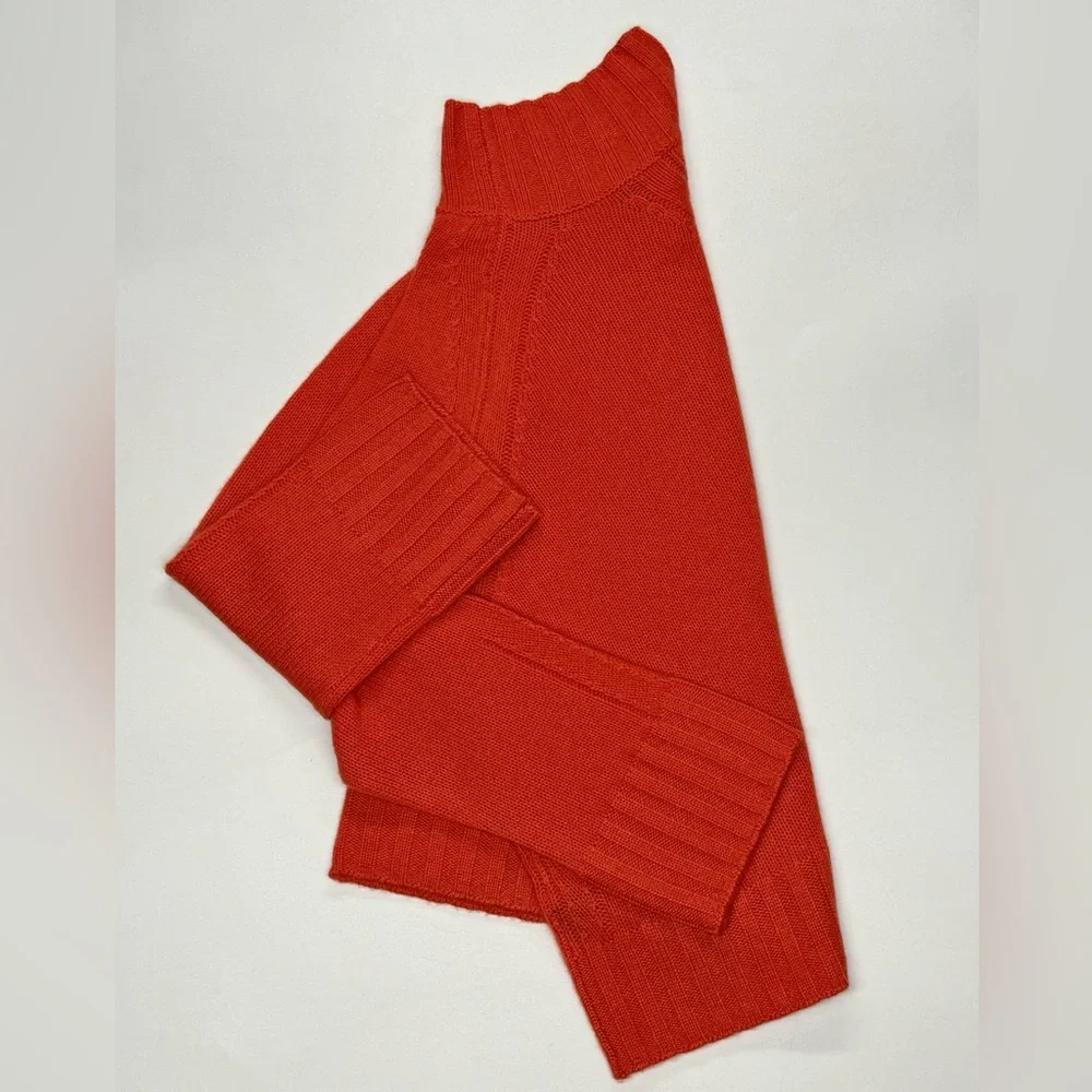 360 Cashmere Orange Turtleneck Sweater - Picture 3 of 6